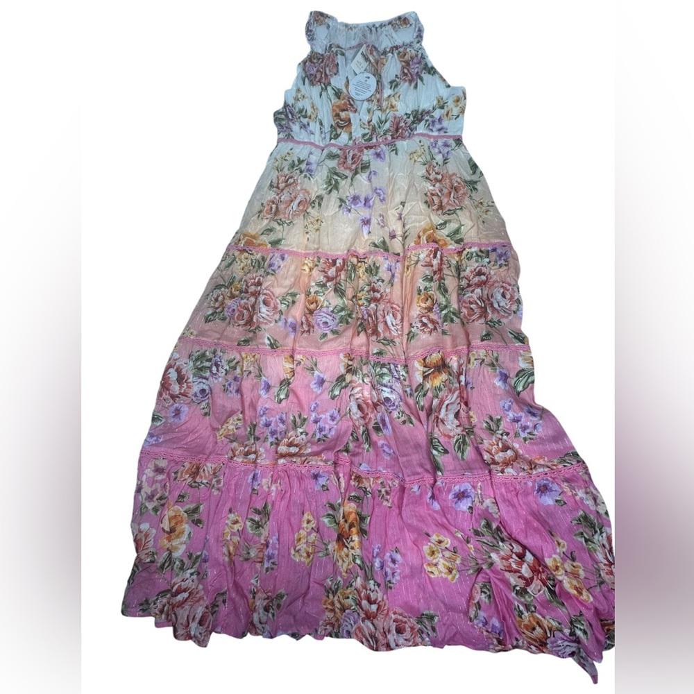 NWT Anthropologie x PQ Swim Tiered Ruffle Floral Maxi Dress XSP - Picture 5 of 13